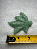 Green Aventurine Cannabis Leaf Carving #6
