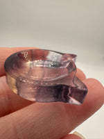 Cat Head Shape Rainbow Fluorite Bowl Carving #2