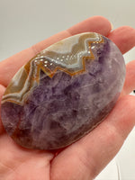 Amethyst Mixed with Stripe Agate Palm Stone #1