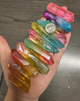 Aura Colorful Clear Quartz Points Large