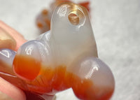 Carved Carnelian Agate Goldfish Pendant