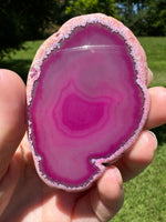 Dyed Pink Agate Slice #12