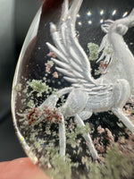 Beautiful Pegasus Garden Quartz Inner Scene Carving #1