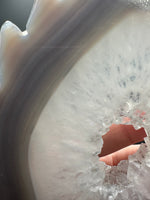 Druzy Agate Geode Indigenous-Inspired Profile Headdress Carving #1