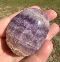 Amethyst Mixed with Stripe Agate Palm Stone #13