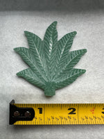 Green Aventurine Cannabis Leaf Carving #2