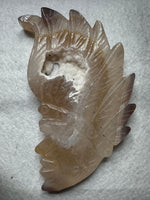 Druzy Agate Geode Indigenous-Inspired Profile Headdress Carving #7