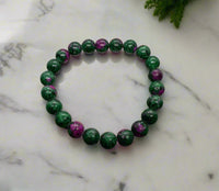 Ruby Zoisite Stretch Bead Bracelet