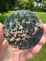 Moss Agate Polished Round Slice #22