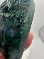 Moss Agate Carved Heart #9
