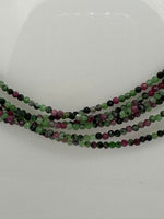 Natural 2mm Ruby Zoisite Faceted Necklaces