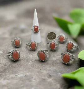 Natural Rhodochrosite Rings