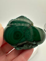 Malachite Polished Top with Rough Bottom