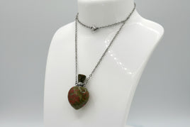 Unakite Perfume / Essential Oil Bottle Necklace