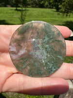 Moss Agate Polished Round Slice #13
