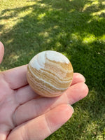 Yellow Calcite Stripe Sphere #1