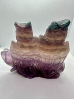 Carved Fluorite Owls
