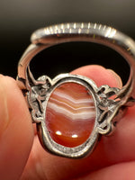 Vintage Style Carnelian Stainless Steel Adjustable Ring #1