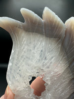 Druzy Agate Geode Indigenous-Inspired Profile Headdress Carving #1
