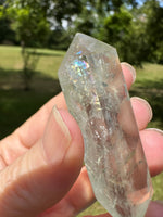 Double Terminated Prasiolite Scepter Wand #5 with Rainbow