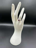 Natural Purple Garnet Adjustable Stainless Steel Ring – Faceted Gemstone Ring