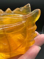 Natural Golden Yellow Fluorite Dragon Head Carving #1 – 382g