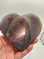 Large Amethyst Agate Heart with Stand #5