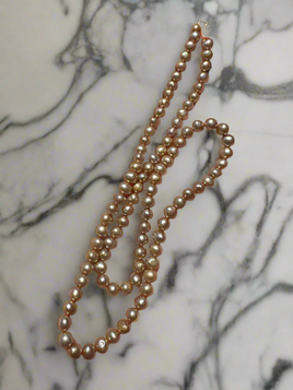 Peach Puff Freshwater Pearl Strand #12