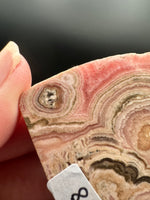 Natural Rhodochrosite Slab #8 – Pink Banded Orb & Druzy Crystal Mineral Specimen