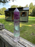 Large Fat Watermelon Fluorite Tower #1