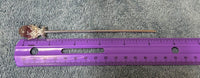 Fluorite Rose Silvertone Metal Hairpin/Scepter #1