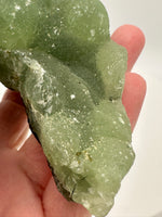 Prehnite mixed with Green Tourmaline Raw Specimen #9