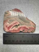 Natural Rhodochrosite Slab #19 – Pink Banded Mineral Specimen with Gray Matrix