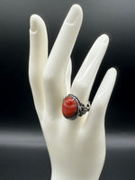 Vintage Style Carnelian Stainless Steel Adjustable Ring #3