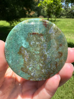 Moss Agate Polished Round Slice #36