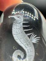 Beautiful Seahorse Garden Quartz Inner Scene Carving #7