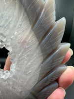 Druzy Agate Geode Indigenous-Inspired Profile Headdress Carving #1