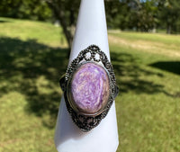 Natural Charoite Ring #7