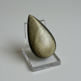 Natural Golden Sheen Obsidian Pearshape Large Cabochon #4