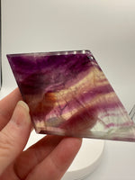 Rhombus Shaped Fluorite Carving with Stand #2