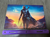 Mandalorian with Grogu Framed Canvas Print