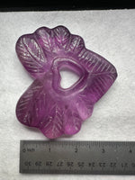 Purple Fluorite Decorative Carved Heart with Stand #7