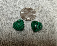 Malachite Imitation Heart Pair