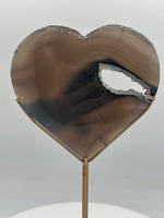Large Amethyst Agate Heart with Stand #1