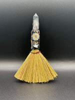 Natural Clear Quartz Decorative Crystal Broom with Om Symbol
