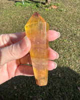 Carved Fluorite Scepter with Rainbows #7