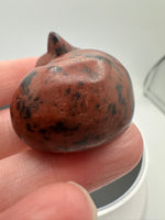 Mahogany Obsidian Sleeping Cat