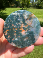 Moss Agate Polished Round Slice #38