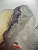 Rainbow Fluorite Decorative Carved Heart with Stand #2