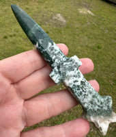 Moss Agate Carved Knife
